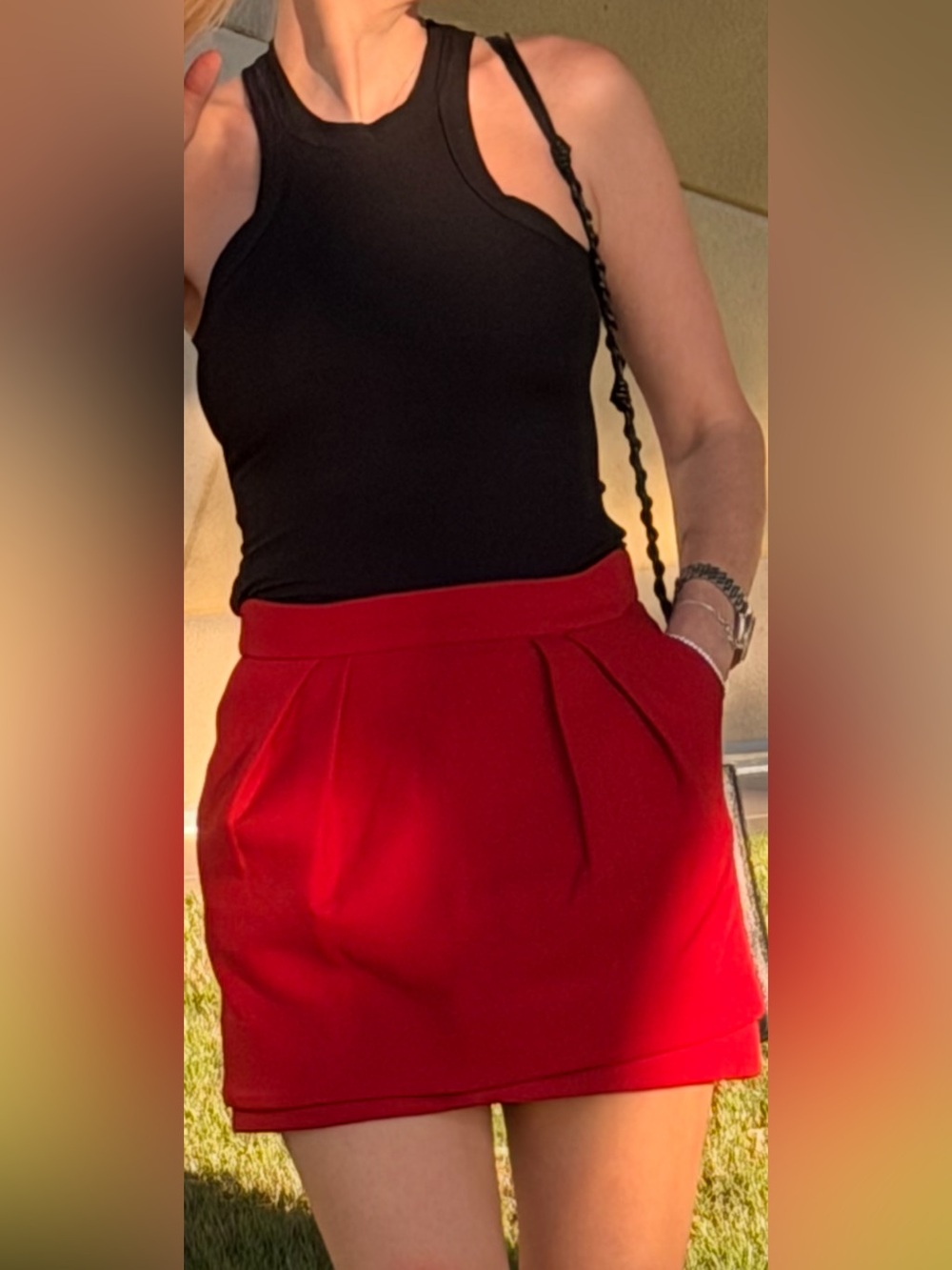 Maje Vibrant Red Skirt